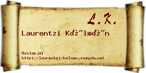 Laurentzi Kálmán névjegykártya