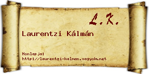 Laurentzi Kálmán névjegykártya